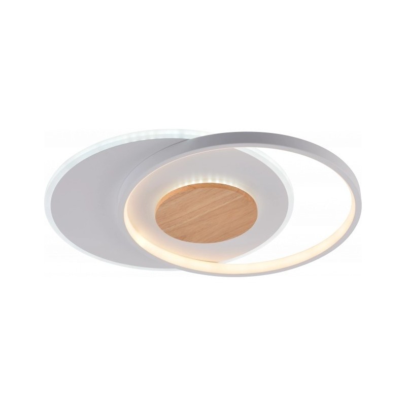 Lubinis LED šviestuvas CCT Balta spalva+Medžio Pritemdomas + Pultelis 54W 3000K-6000K IP20 4120lm