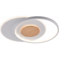 Lubinis LED šviestuvas CCT Balta spalva+Medžio Pritemdomas + Pultelis 54W 3000K-6000K IP20 4120lm