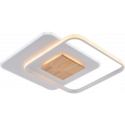 Lubinis LED šviestuvas CCT Balta spalva+Medžio Pritemdomas + Pultelis 60W 3000K-6000K IP20 5180lm