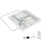 Lubinis LED šviestuvas CCT Balta spalva+Medžio Pritemdomas + Pultelis 60W 3000K-6000K IP20 5180lm