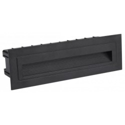 Įleidžiamas sieninis lauko LED šviestuvas, stačiakampis, juodas, 6W, šilta balta šviesa (3000K)