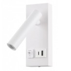 LED sieninis šviestuvas, 2W, ON/OFF jungiklis, USB, baltas, neutrali balta šviesa
