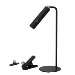 LED stalinis šviestuvas, 3W 240lm, multifunkcinis, įkraunamas, juodas, neutrali balta šviesa (4000K)