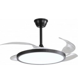 Lubinis LED šviestuvas su ventiliatoriumi 36W/3CCT Juodas IP20 2880lm + nuotolinis valdymas