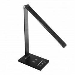 LED stalinis šviestuvas, 5W 250lm, su belaidžiu įkrovikliu, juodas, CCT šviesa