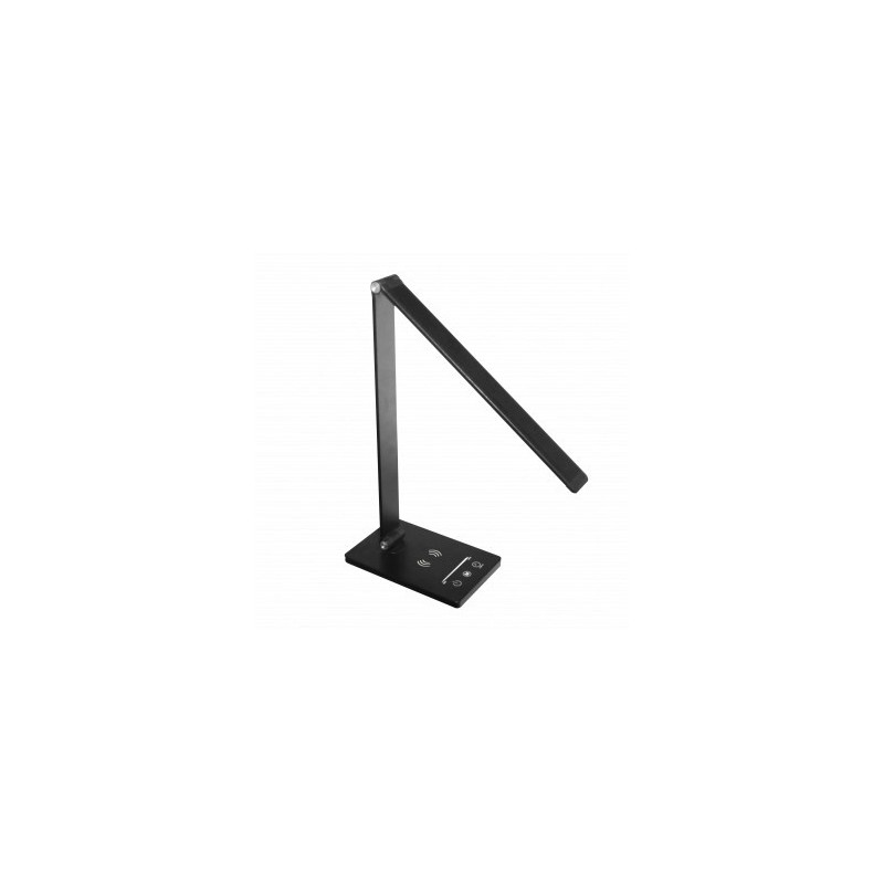 LED stalinis šviestuvas, 5W 250lm, su belaidžiu įkrovikliu, juodas, CCT šviesa