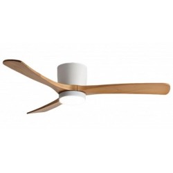 Lubinis LED šviestuvas su ventiliatoriumi 18W/3CCT Baltas/mediena 1440lm + nuotolinis valdymas