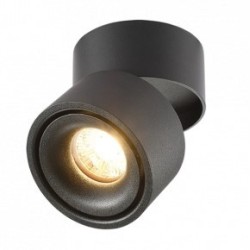 Lubinis LED šviestuvas, 12W, juodas, pakreipiamas, šilta balta šviesa (3000K)