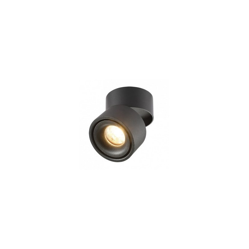 Lubinis LED šviestuvas, 12W, juodas, pakreipiamas, šilta balta šviesa (3000K)