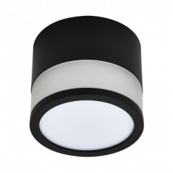 Lubinis LED šviestuvas, 7W, apvalus, juodas, šilta balta šviesa (3000K)