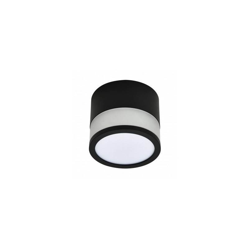 Lubinis LED šviestuvas, 7W, apvalus, juodas, šilta balta šviesa (3000K)