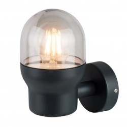 Sieninis lauko LED šviestuvas, juodas, cilindrinis, 1xE27
