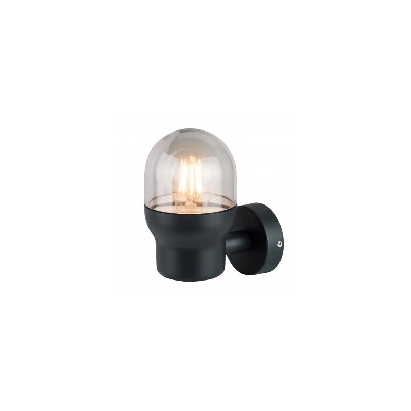 Sieninis lauko LED šviestuvas, juodas, cilindrinis, 1xE27