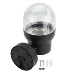 Sieninis lauko LED šviestuvas, juodas, cilindrinis, 1xE27