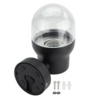 Sieninis lauko LED šviestuvas, juodas, cilindrinis, 1xE27