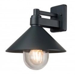Sieninis lauko LED šviestuvass, juodas, kūgis, 1xE27