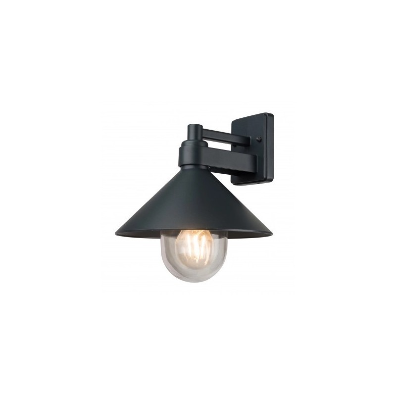 Sieninis lauko LED šviestuvass, juodas, kūgis, 1xE27