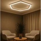 LED korys (hexagon), 1HEX, 42W, šalta balta šviesa (6000K)