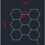 LED korys (hexagon), 8HEX, 280W, šalta balta šviesa (6000K)
