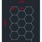 LED korys (hexagon), 11HEX, 385W, šalta balta šviesa (6000K)