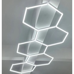 LED korys (hexagon), 5HEX, 203W, šalta balta šviesa (6000K)