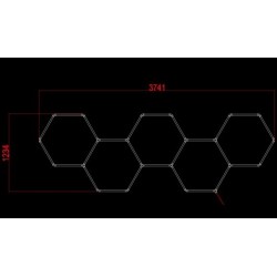 LED korys (hexagon), 5HEX, 203W, šalta balta šviesa (6000K)