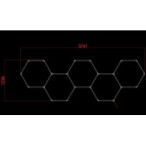 LED korys (hexagon), 5HEX, 203W, šalta balta šviesa (6000K)