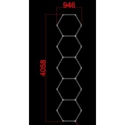 LED korys (hexagon), 5HEX, 199W, šalta balta šviesa (6000K)