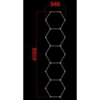 LED korys (hexagon), 5HEX, 199W, šalta balta šviesa (6000K)