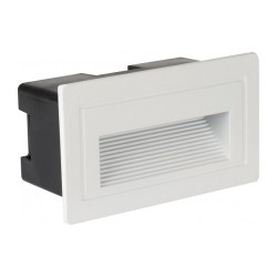 Įleidžiamas sieninis LED šviestuvas, stačiakampis, baltas, 3W, šilta balta šviesa (3000K)