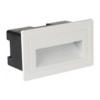 Įleidžiamas sieninis LED šviestuvas, stačiakampis, baltas, 3W, šilta balta šviesa (3000K)