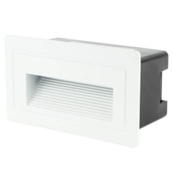 Įleidžiamas sieninis LED šviestuvas, stačiakampis, baltas, 3W, šilta balta šviesa (3000K)