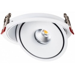Įleidžiamas lubinis LED šviestuvas, pakreipiamas, baltas, 30W, CCT šviesa