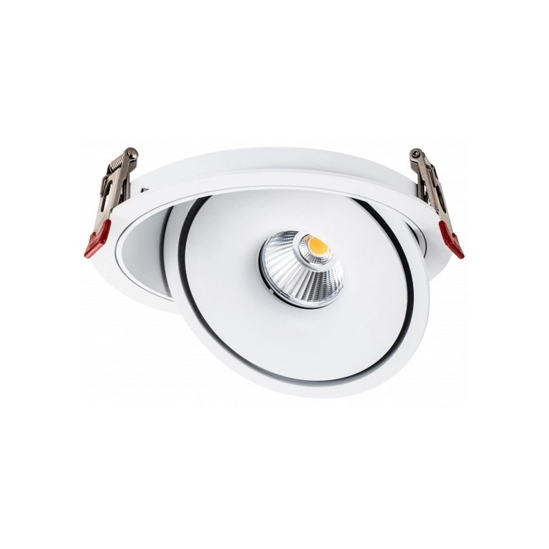 Įleidžiamas lubinis LED šviestuvas, pakreipiamas, baltas, 30W, CCT šviesa