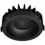 Įleidžiamas lubinis LED šviestuvas, apvalus, juodas, 10W, CCT šviesa