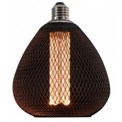 LED lemputė E27 2.5W Ø15.3x18cm ažūrinis gaubtas, juodas, šilta balta šviesa 1800K