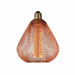 LED lemputė E27 2.5W Ø15.3x18cm ažūrinis gaubtas, vario, šilta balta šviesa 1800K