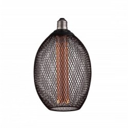 LED lemputė E27 2.5W Ø15.3x24.5cm ažūrinis gaubtas, juodas, šilta balta šviesa 1800K