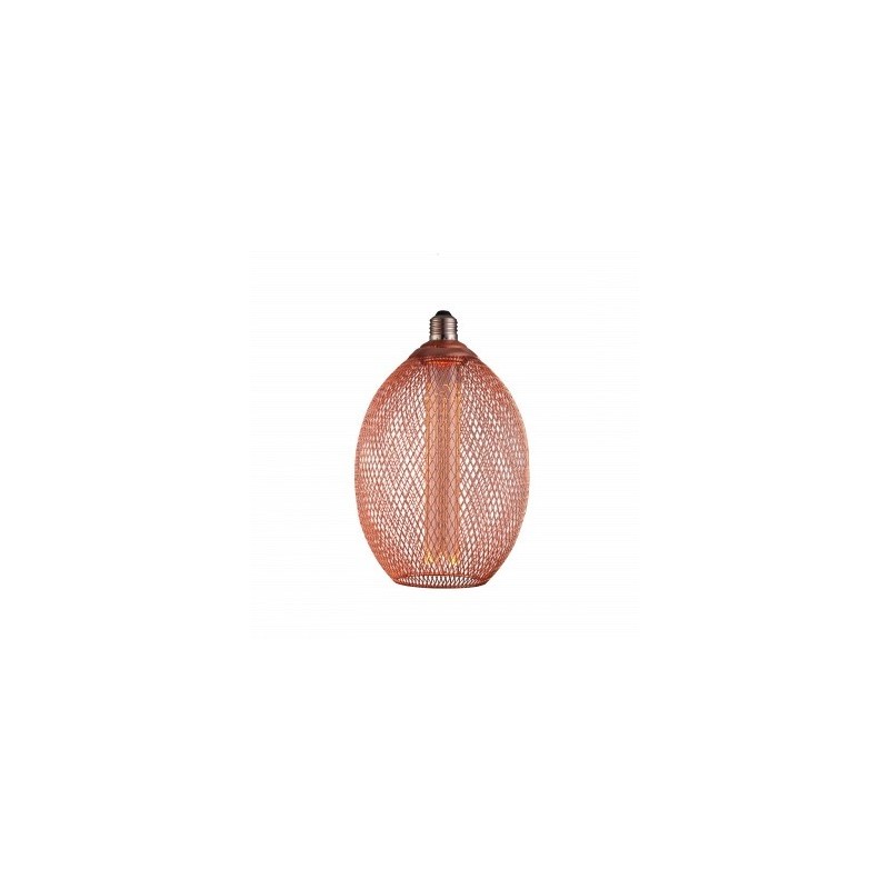 LED lemputė E27 2.5W Ø15.3x24.5cm ažūrinis gaubtas, vario, šilta balta šviesa 1800K