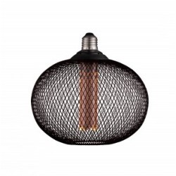 LED lemputė E27 2.5W Ø20.8x19.5cm ažūrinis gaubtas, juodas, šilta balta šviesa 1800K