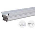 2 m įleidžiamas pilkas aliuminio profilis su baltu dangteliu 17.6x25mm