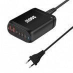 Įkrovimo daliklis, EU kištukas, USB 2xTYPE-A, 4xTYPE-C, 200W