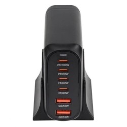Įkrovimo daliklis, EU kištukas, USB 2xTYPE-A, 4xTYPE-C, 200W