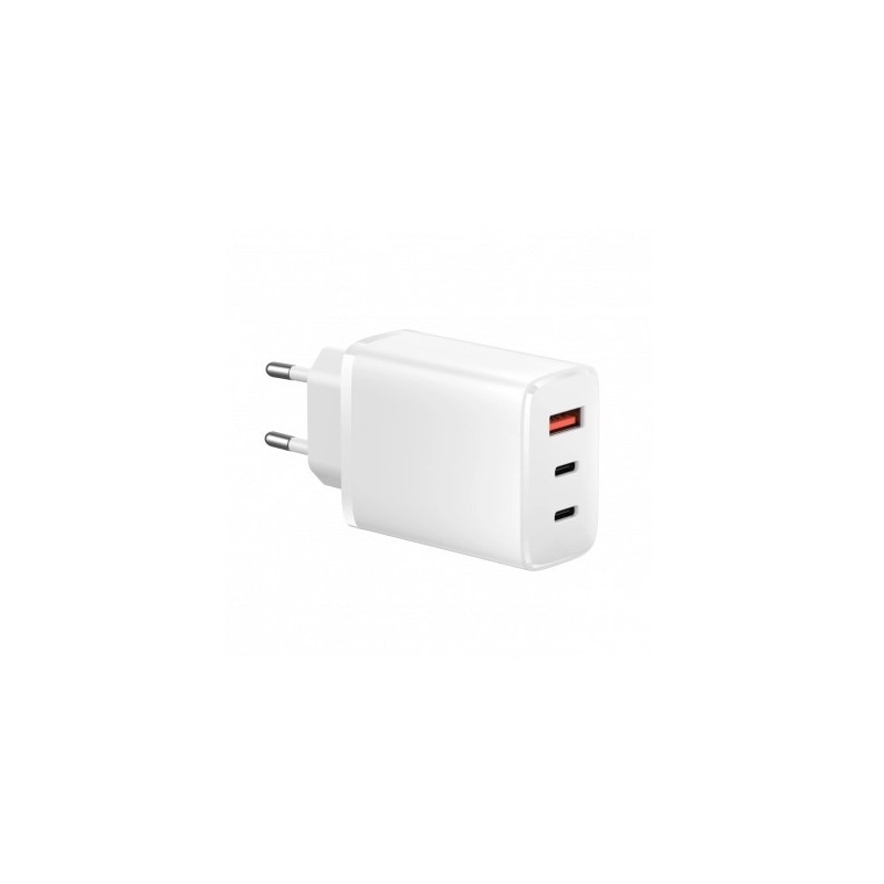 Įkrovimo daliklis, USB 1xTYPE-A, 2xTYPE-C, 65W, Baltas