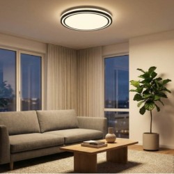Lubinis LED šviestuvas Ø48.5cm 36W, baltas/juodas, CCT šviesa
