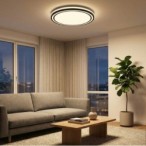 Lubinis LED šviestuvas Ø48.5cm 36W, baltas/juodas, CCT šviesa