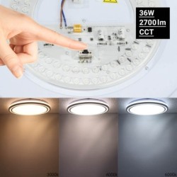 Lubinis LED šviestuvas Ø51.5cm 36W, baltas/raudonas aksomas, CCT šviesa