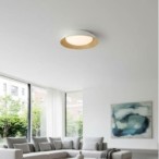 Lubinis LED šviestuvas Ø51cm 24W, baltas/medžio, CCT šviesa