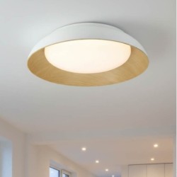 Lubinis LED šviestuvas Ø51cm 24W, baltas/medžio, CCT šviesa
