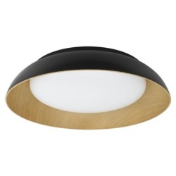 Lubinis LED šviestuvas Ø51cm 24W, baltas/juodas/medžio, CCT šviesa
